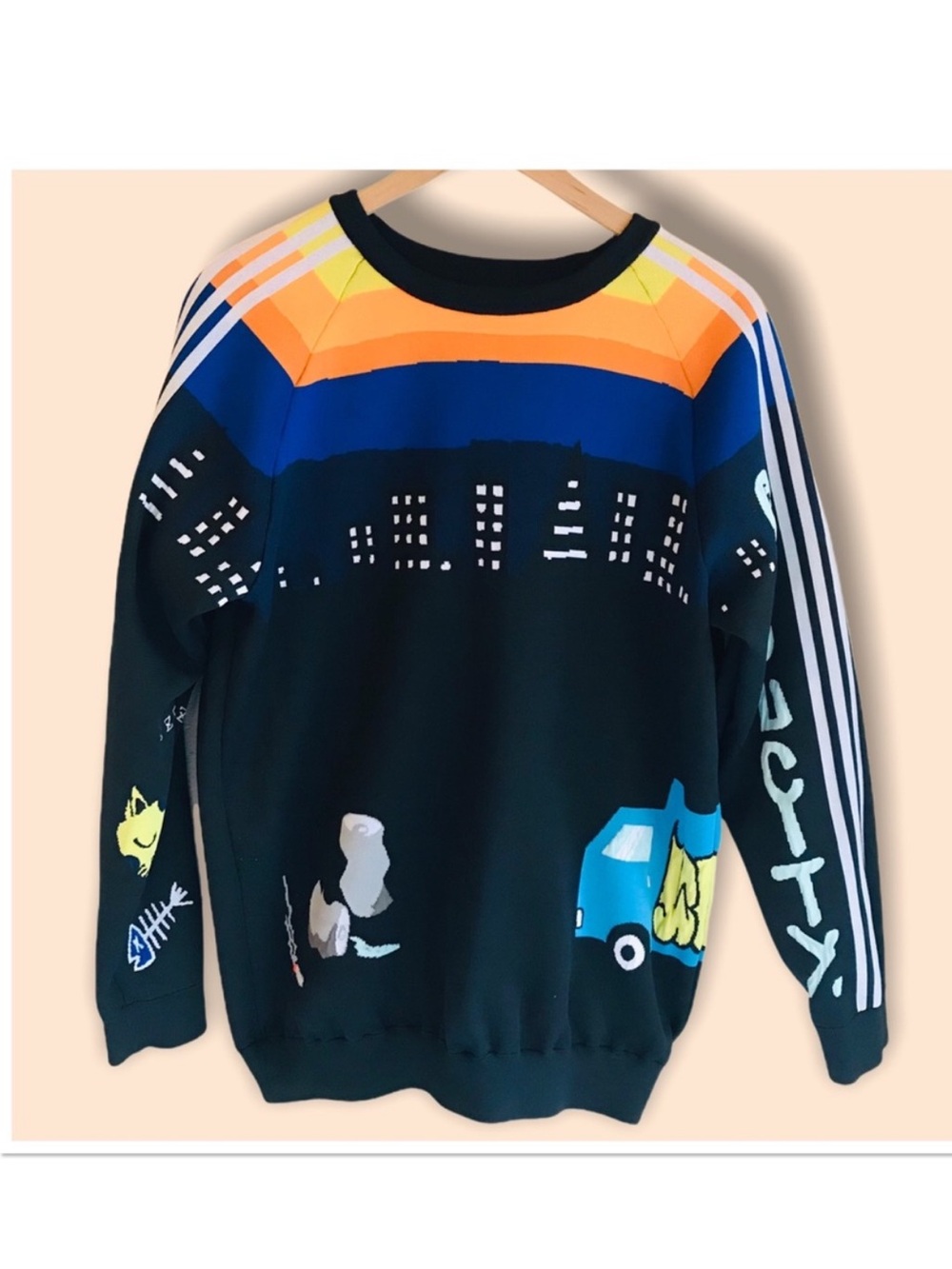 Adidas x  United Arrows And Sons Graphic Knit Sweater Multicolor Size Large